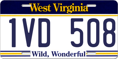WV license plate 1VD508