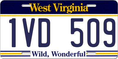 WV license plate 1VD509