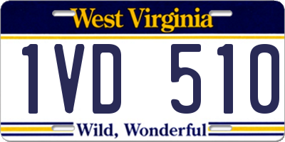 WV license plate 1VD510