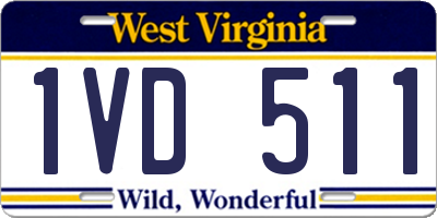 WV license plate 1VD511
