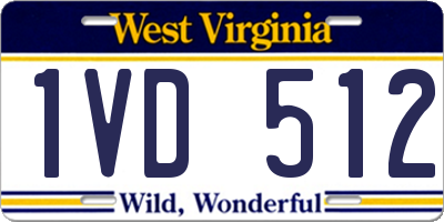 WV license plate 1VD512