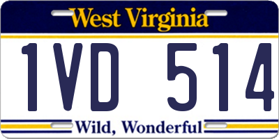WV license plate 1VD514