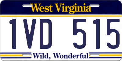 WV license plate 1VD515