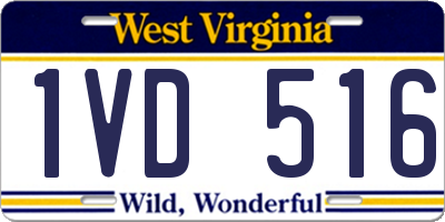 WV license plate 1VD516