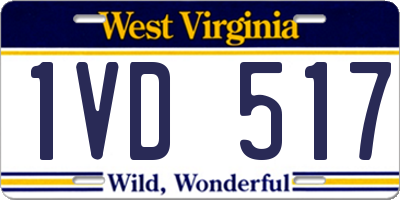 WV license plate 1VD517