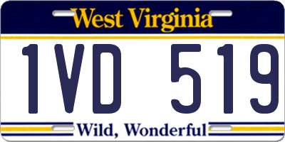 WV license plate 1VD519