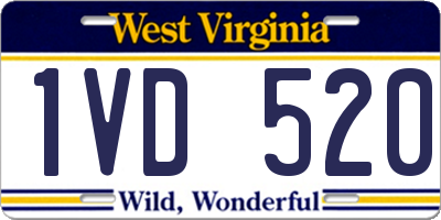 WV license plate 1VD520
