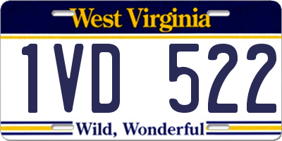 WV license plate 1VD522