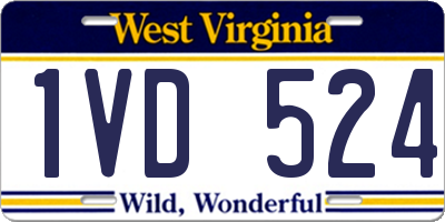 WV license plate 1VD524
