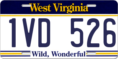 WV license plate 1VD526