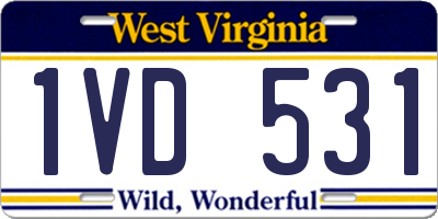 WV license plate 1VD531