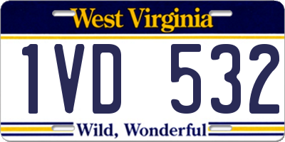 WV license plate 1VD532