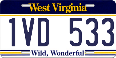 WV license plate 1VD533