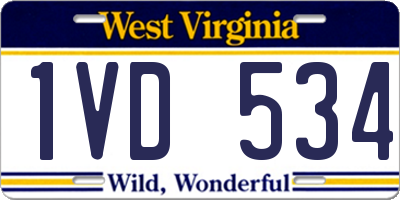 WV license plate 1VD534