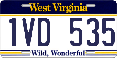 WV license plate 1VD535