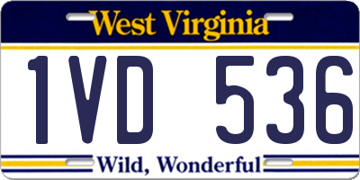 WV license plate 1VD536