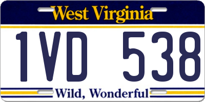 WV license plate 1VD538