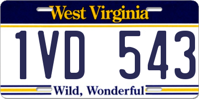 WV license plate 1VD543