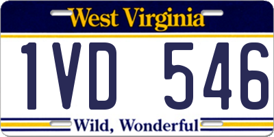 WV license plate 1VD546