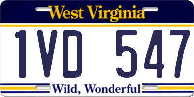 WV license plate 1VD547