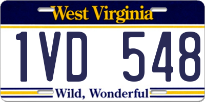 WV license plate 1VD548