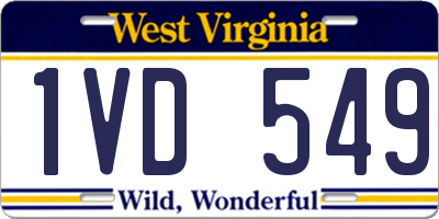 WV license plate 1VD549