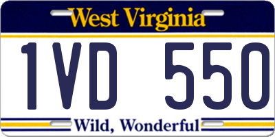 WV license plate 1VD550