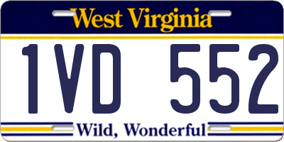 WV license plate 1VD552