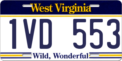 WV license plate 1VD553