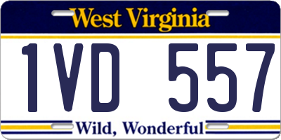 WV license plate 1VD557