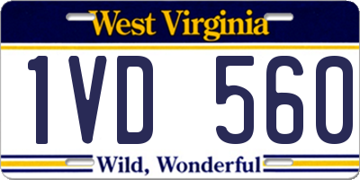 WV license plate 1VD560