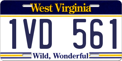 WV license plate 1VD561