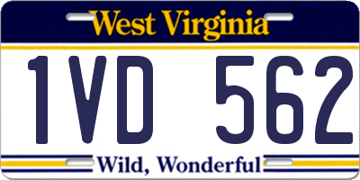 WV license plate 1VD562