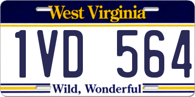WV license plate 1VD564
