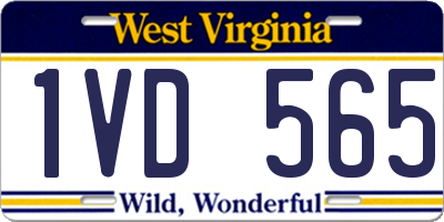 WV license plate 1VD565