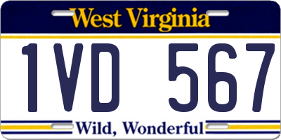 WV license plate 1VD567
