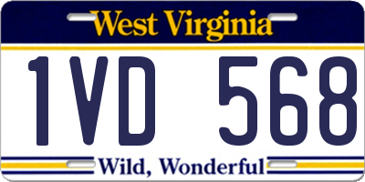 WV license plate 1VD568
