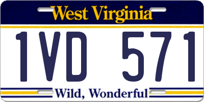WV license plate 1VD571