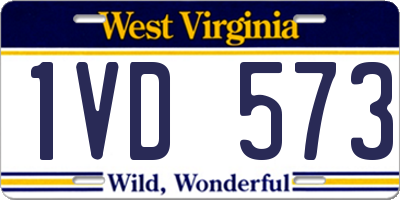 WV license plate 1VD573