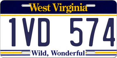 WV license plate 1VD574