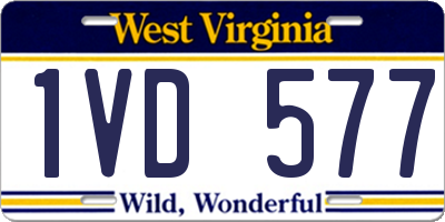WV license plate 1VD577