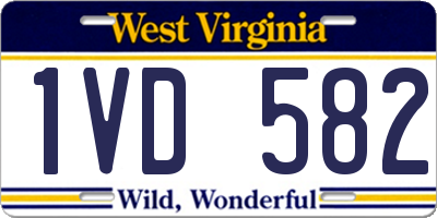 WV license plate 1VD582