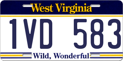 WV license plate 1VD583