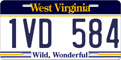 WV license plate 1VD584