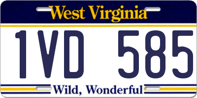 WV license plate 1VD585