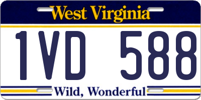 WV license plate 1VD588