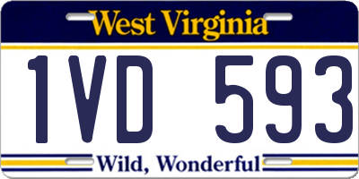 WV license plate 1VD593