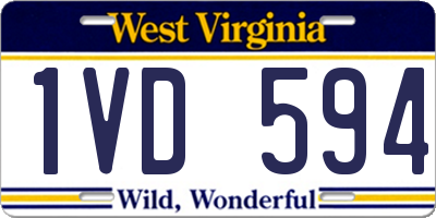 WV license plate 1VD594
