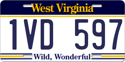 WV license plate 1VD597