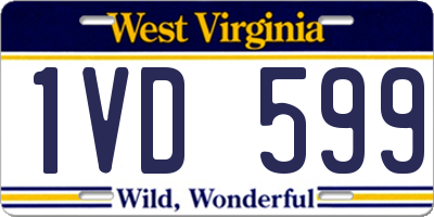 WV license plate 1VD599